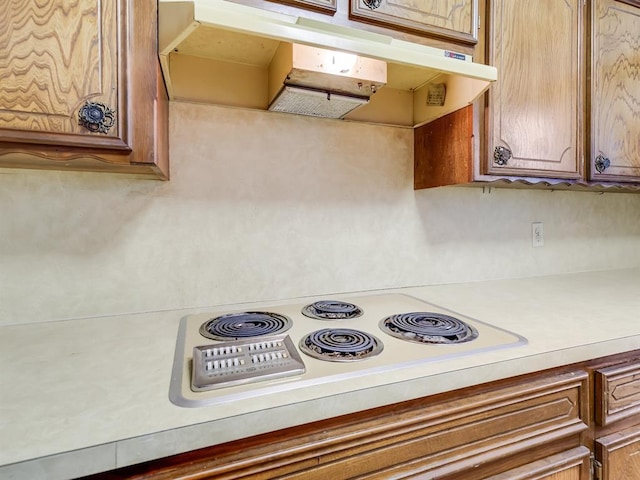 kitchen featuring white electric cooktop