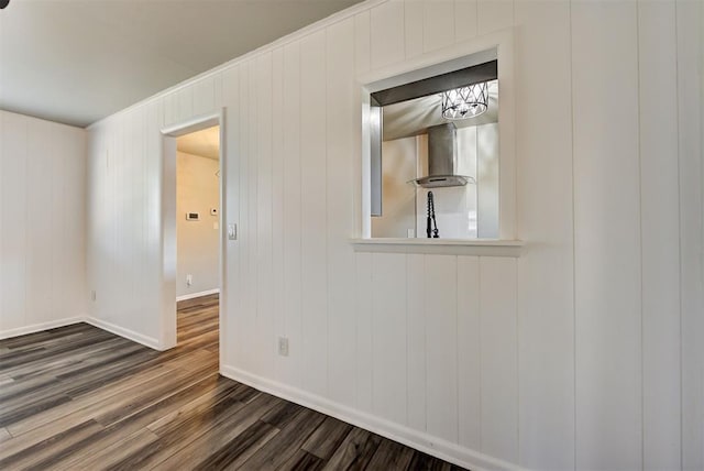 empty room featuring dark hardwood / wood-style floors