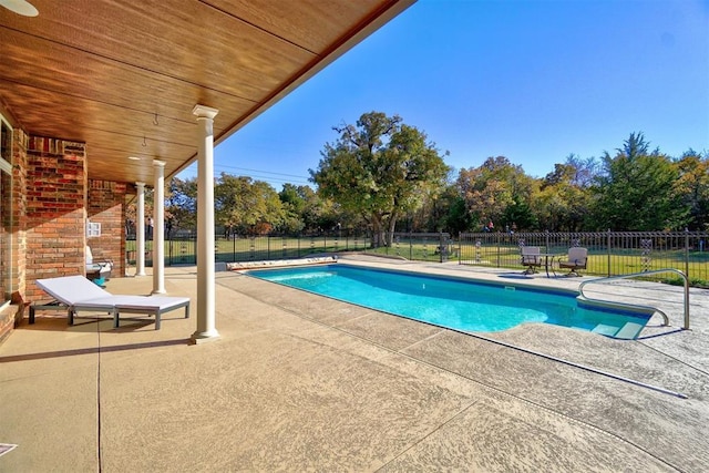 view of pool with a patio area