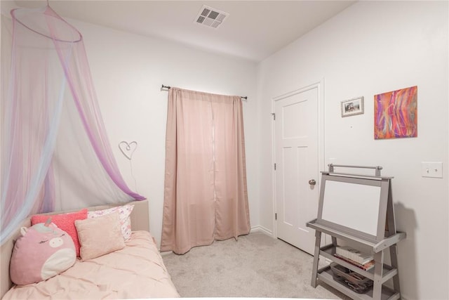 living area with light colored carpet