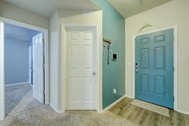 foyer entrance featuring light hardwood / wood-style floors