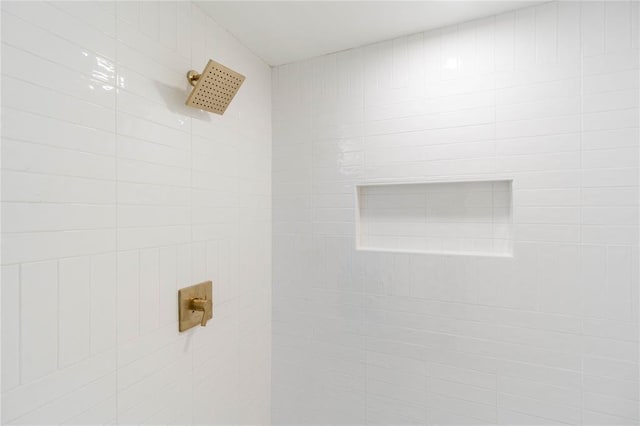 room details with a tile shower