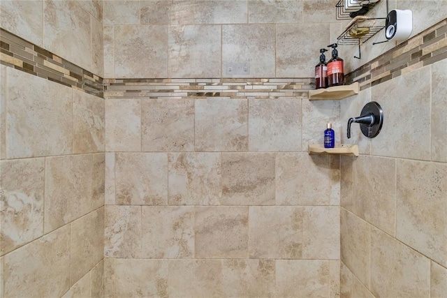 interior details with tiled shower