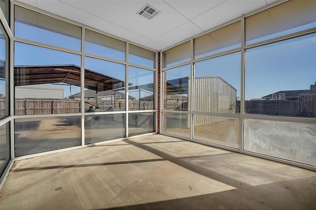 view of unfurnished sunroom