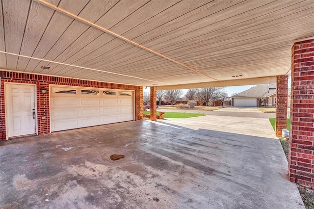 view of garage