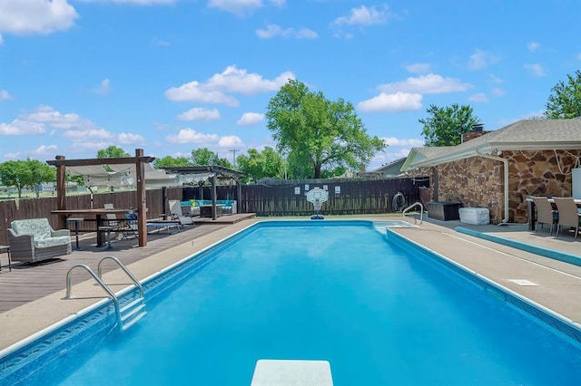 view of swimming pool featuring a gazebo and a patio