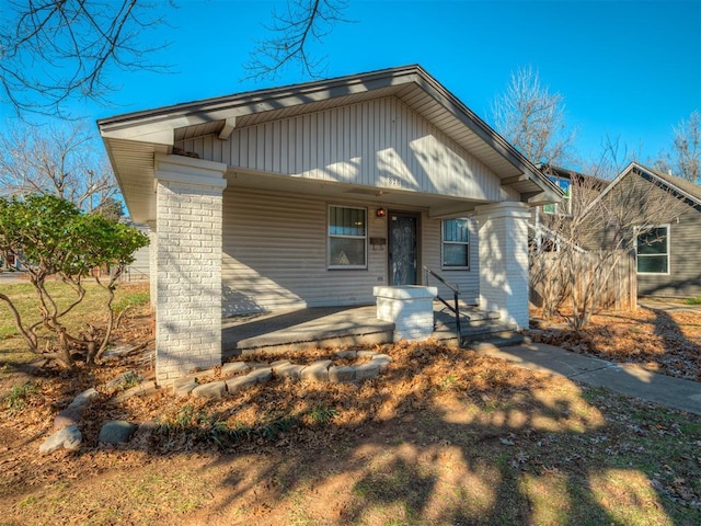 view of front of home featuring covered porch