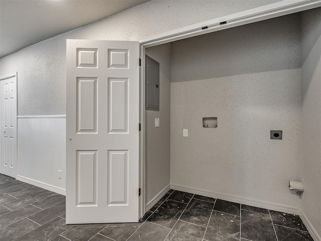 laundry room featuring hookup for an electric dryer and electric panel