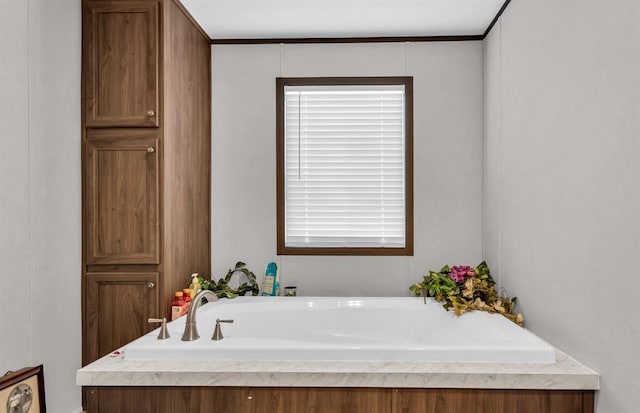 bathroom with a tub to relax in