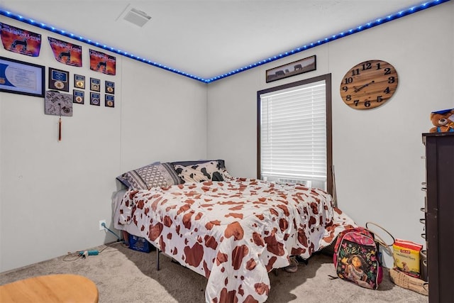 view of carpeted bedroom