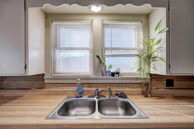 kitchen with plenty of natural light and sink