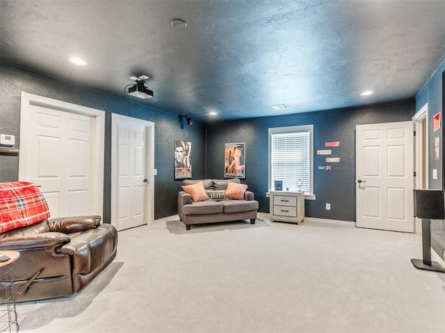 living room featuring carpet