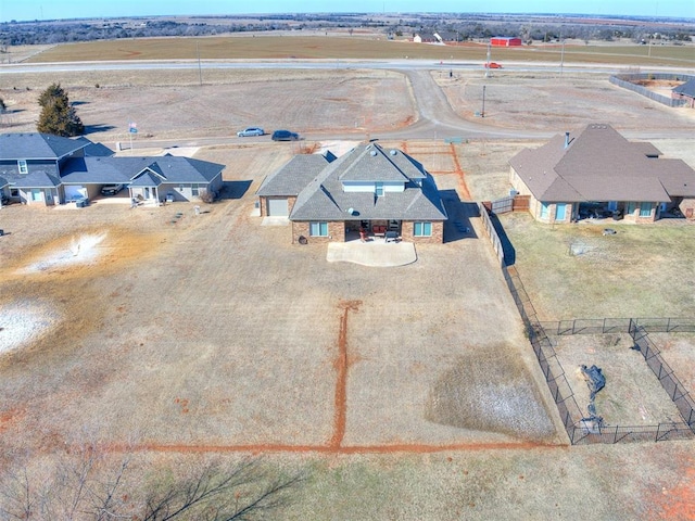 bird's eye view with a rural view