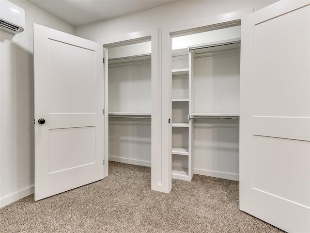 closet with a wall mounted AC