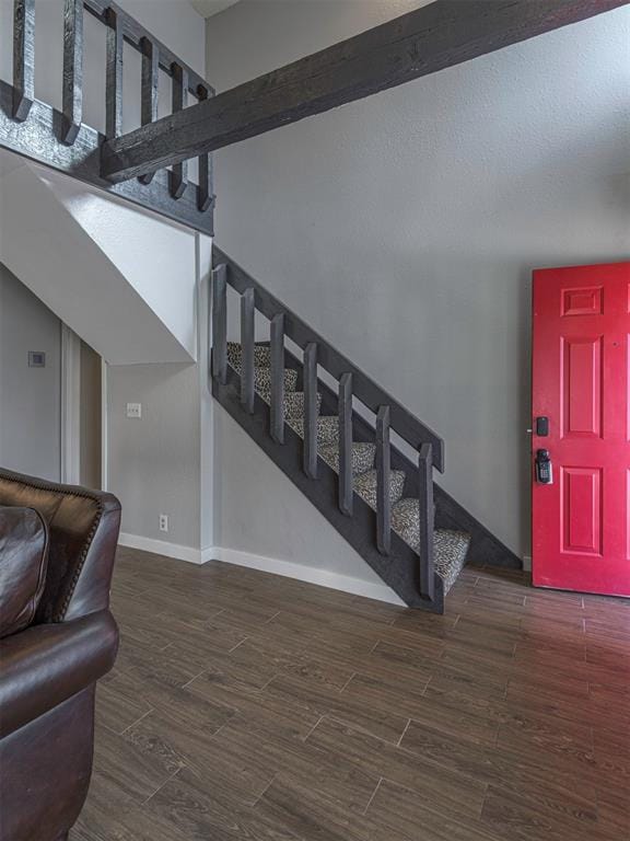 foyer featuring dark hardwood / wood-style floors