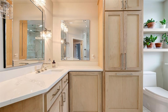 bathroom featuring toilet and vanity