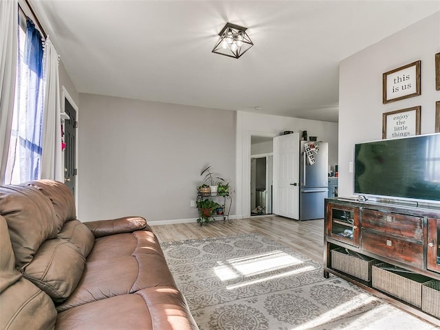 living room featuring light hardwood / wood-style flooring