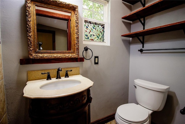 bathroom with toilet and vanity