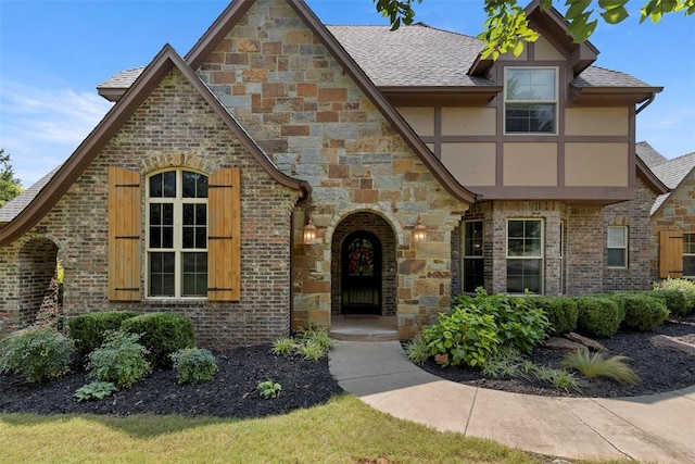 view of tudor-style house