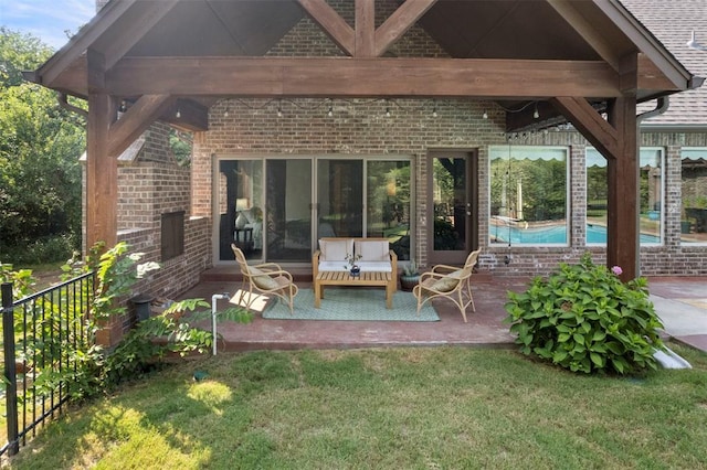 view of patio / terrace featuring an outdoor pool