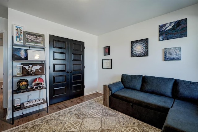 living room featuring hardwood / wood-style flooring