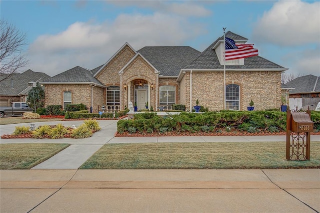 view of front facade with a front lawn