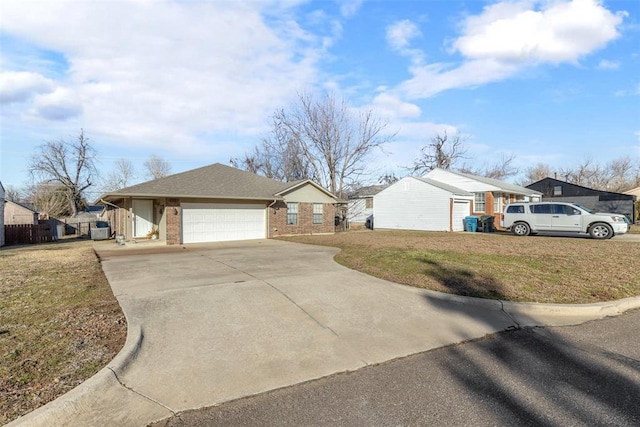 exterior space with a front lawn and a garage