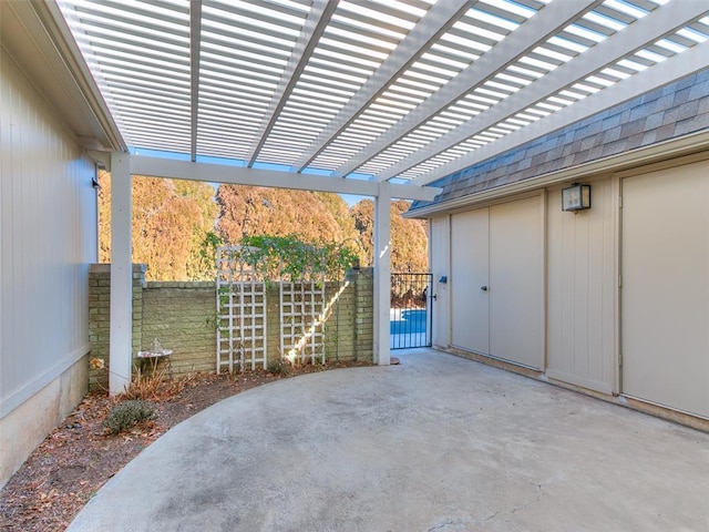 view of patio with a pergola