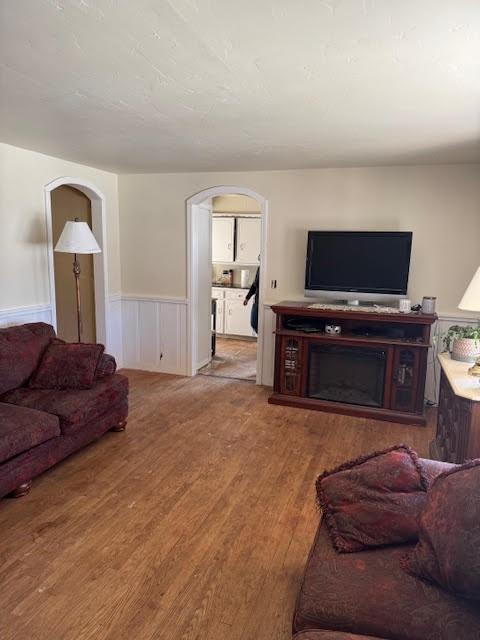 living room featuring hardwood / wood-style floors