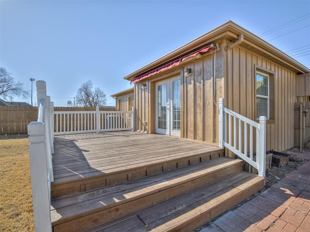 deck featuring french doors