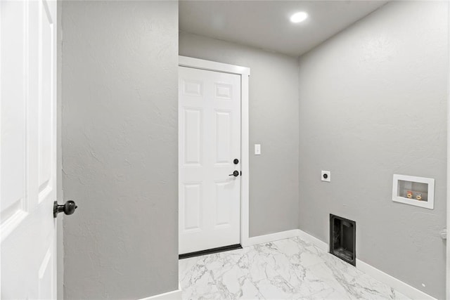 laundry area featuring electric dryer hookup and washer hookup