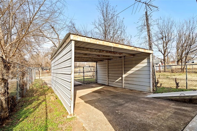 view of outdoor structure with a carport