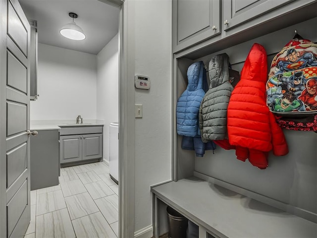 mudroom with sink