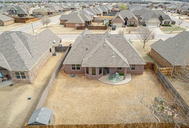 drone / aerial view with a residential view