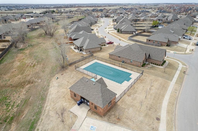 drone / aerial view with a residential view