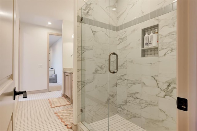 bathroom with walk in shower