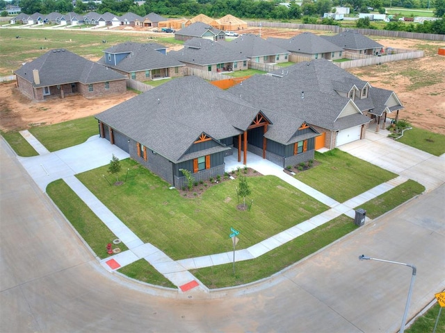 aerial view with a residential view