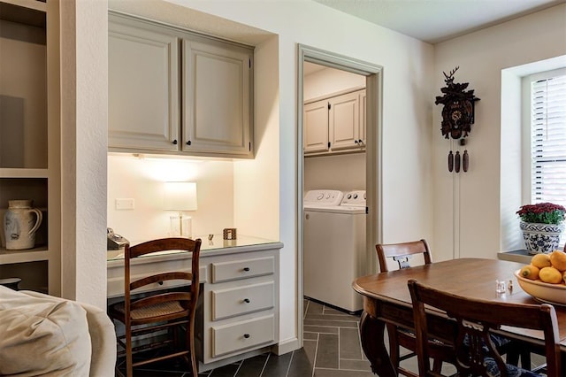 interior space with washing machine and clothes dryer