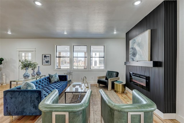 living room featuring light hardwood / wood-style floors