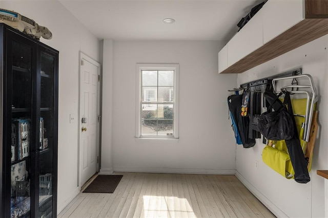 mudroom featuring light hardwood / wood-style flooring