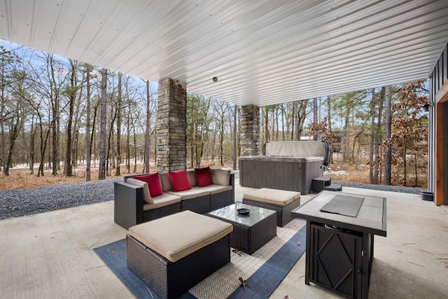 view of patio with an outdoor hangout area