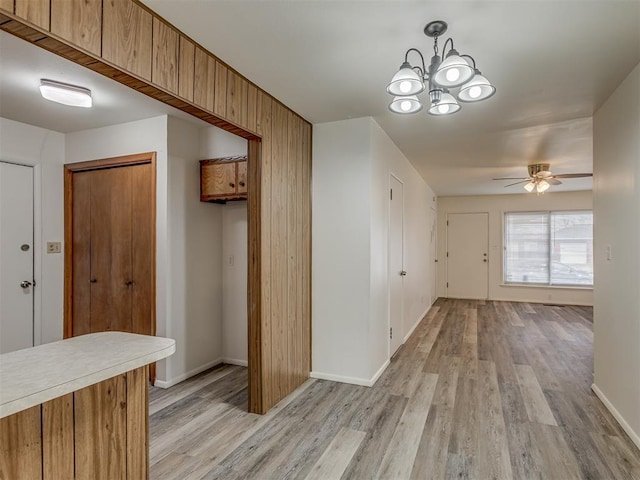 hall featuring light hardwood / wood-style floors