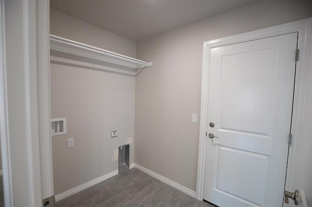3120 Warwick Way, Moore, OK 73160 - washroom featuring washer hookup, hookup for an electric dryer, and dark wood-style floors