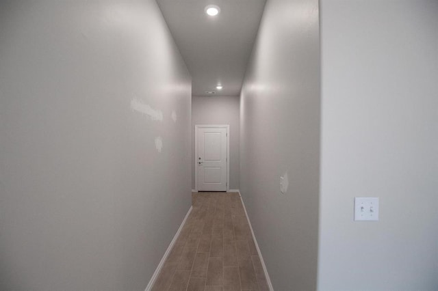 3120 Warwick Way, Moore, OK 73160 - hallway featuring recessed lighting and wood finished floors