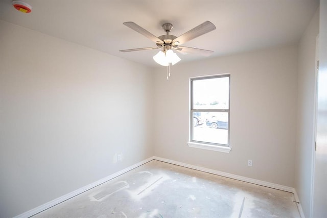 3120 Warwick Way, Moore, OK 73160 - unfurnished room with a smoke detector, ceiling fan, and concrete floors