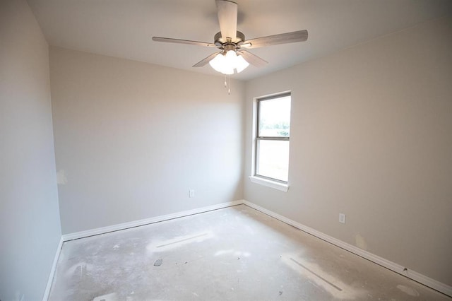 3120 Warwick Way, Moore, OK 73160 - spare room with a ceiling fan and unfinished concrete flooring