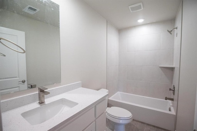 3120 Warwick Way, Moore, OK 73160 - full bathroom featuring vanity, shower / bath combination, tile patterned floors, and recessed lighting