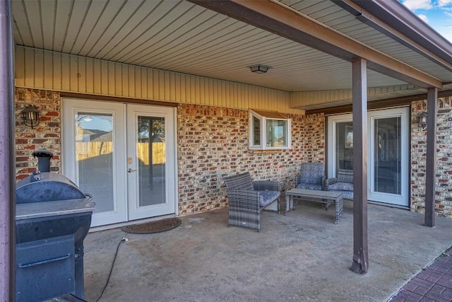 view of patio with french doors