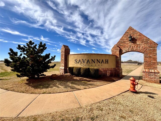 view of community sign