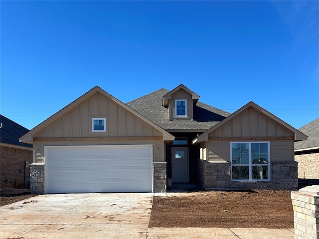 craftsman inspired home featuring a garage